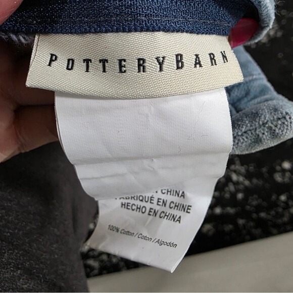 Pottery Barn Soft Washed Denim 20x20 Accent Throw Pillow Cover Worn Look - Picture 5 of 11